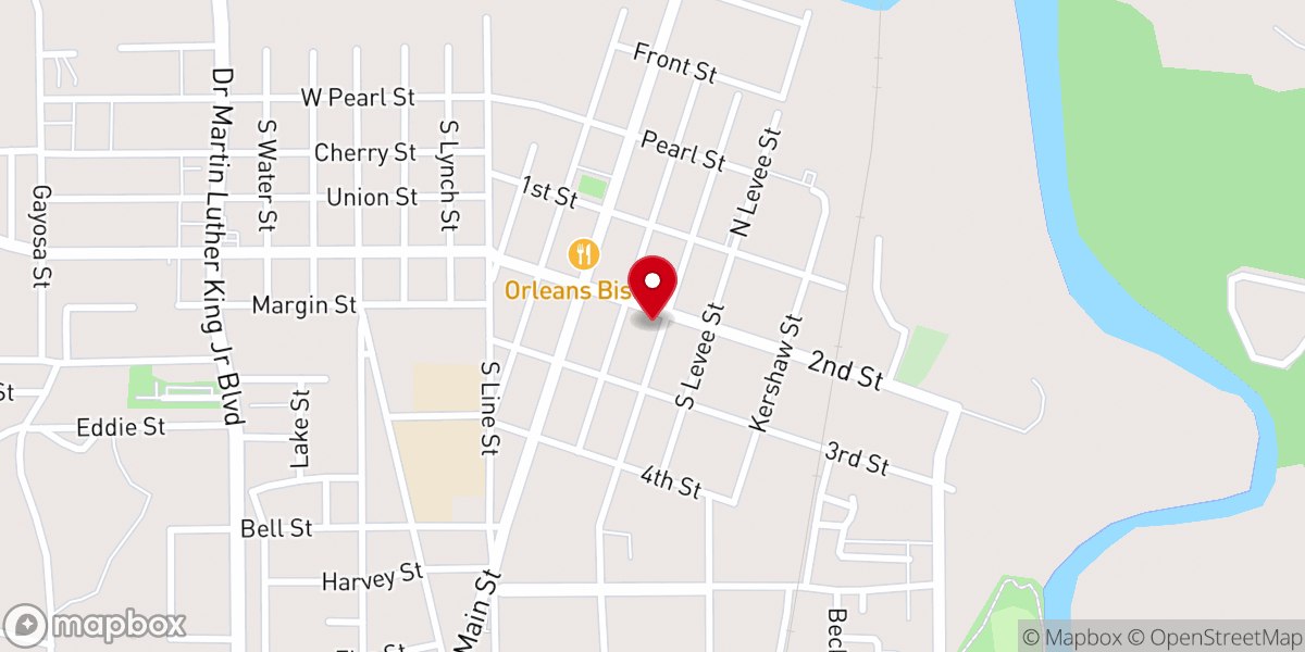 Map showing location of Central Baptist Church
