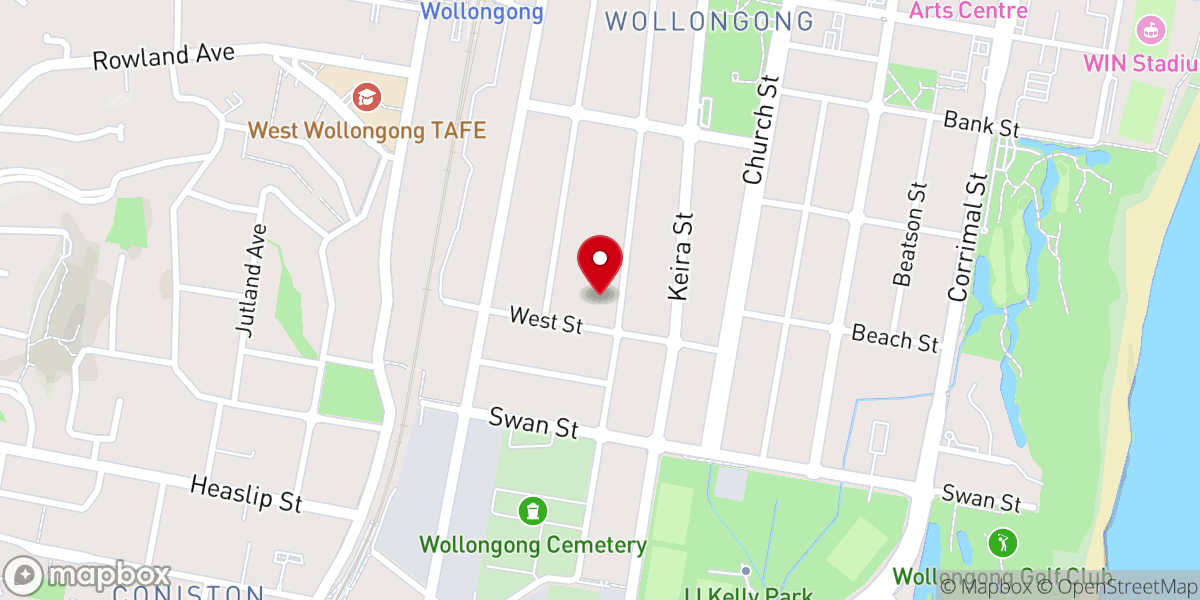 Map showing location of St George Indian Orthodox Church Wollongong