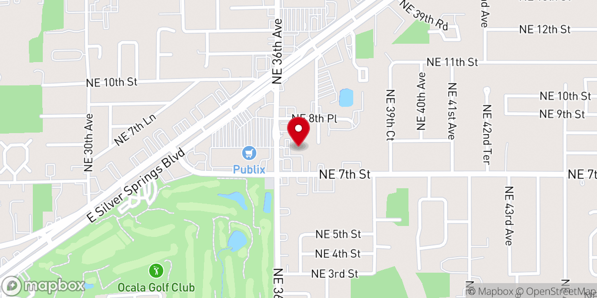 Map showing location of Ocala Christian Growth Center
