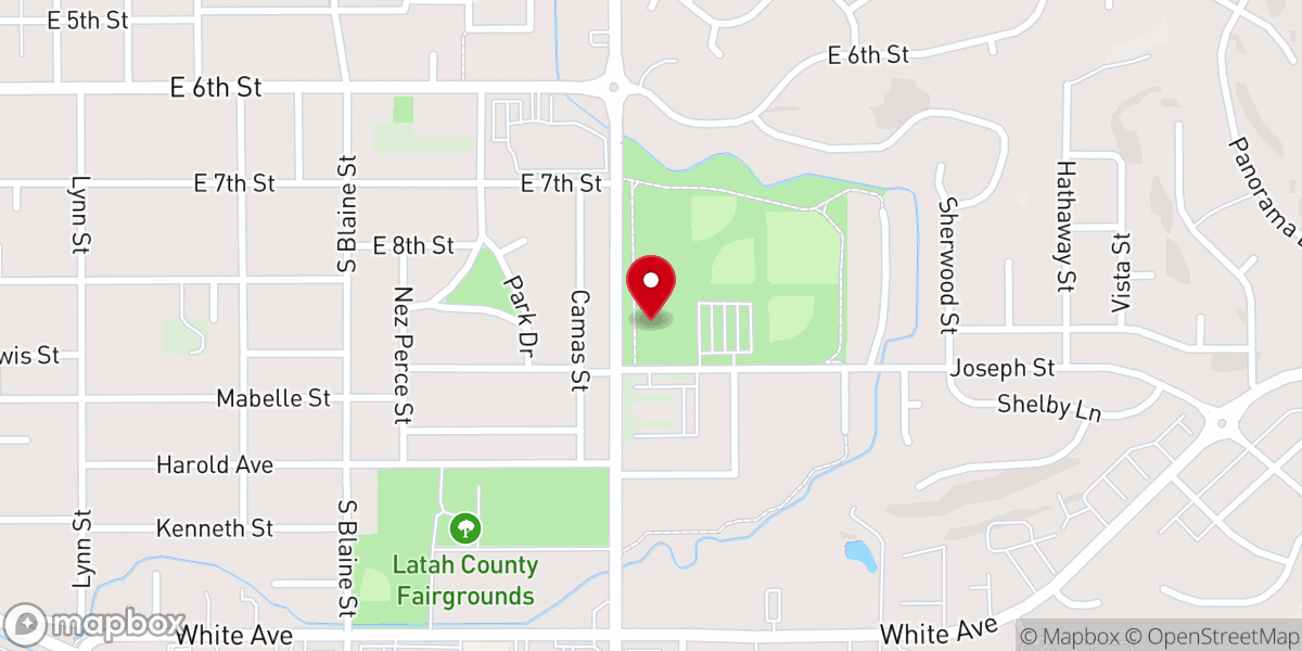 Map showing location of Moscow School District Community Playfields