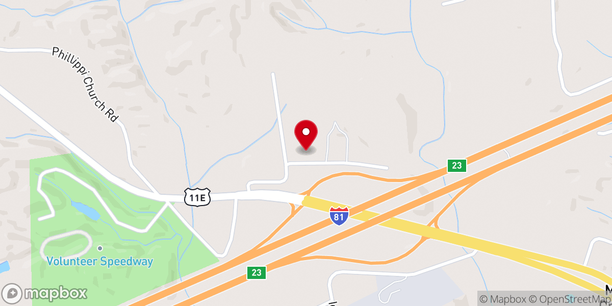 Map showing location of Sunrise Baptist Church