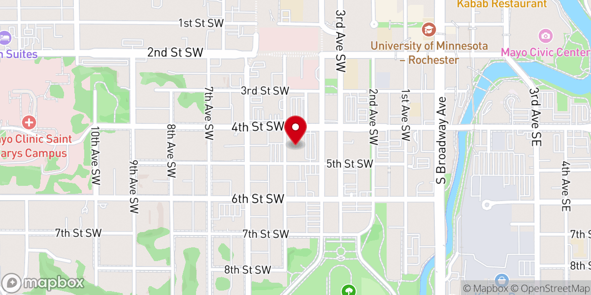 Map showing location of Rochester Mennonite Church