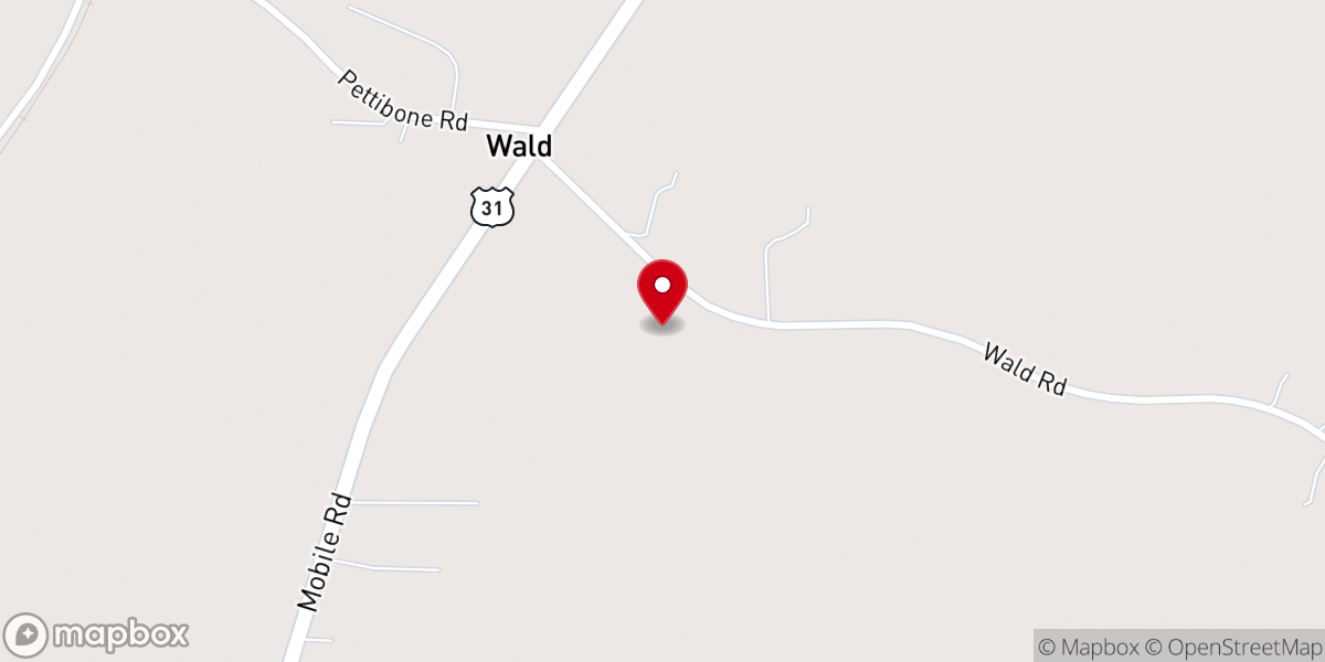Map showing location of Wald Church