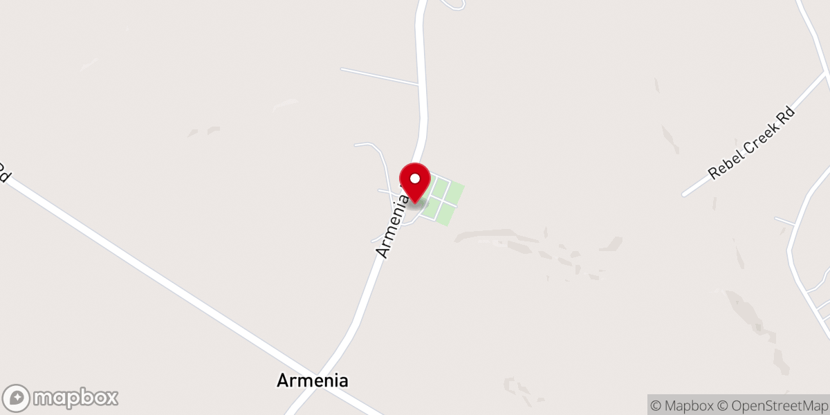 Map showing location of Armenia Methodist Church