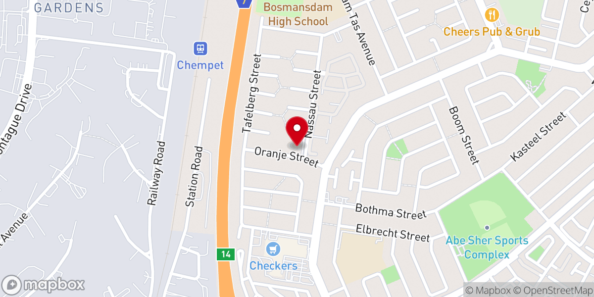 Map showing location of Dutch Reformed Church Bothasig (NG Kerk)