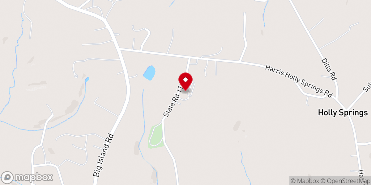Map showing location of Holly Springs Baptist Church