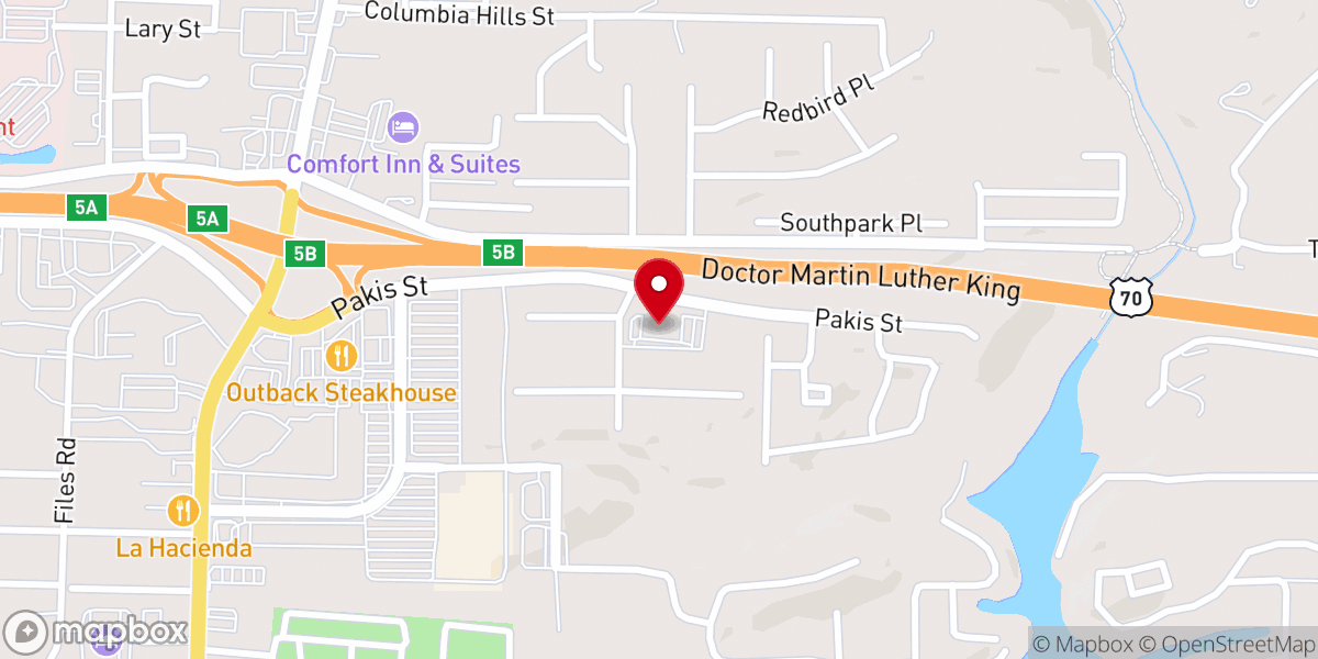 Map showing location of New Life Church Hot Springs