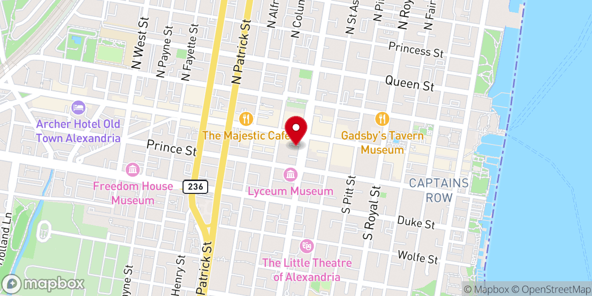 Map showing location of Washington Street UMC