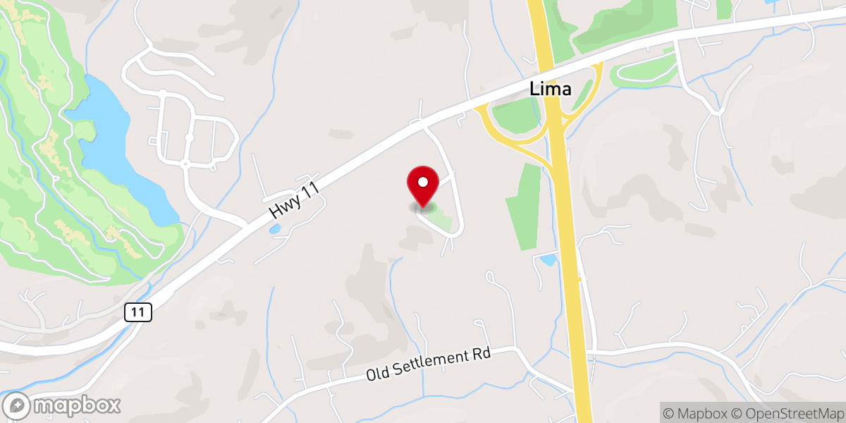 Map showing location of Lima Baptist Church