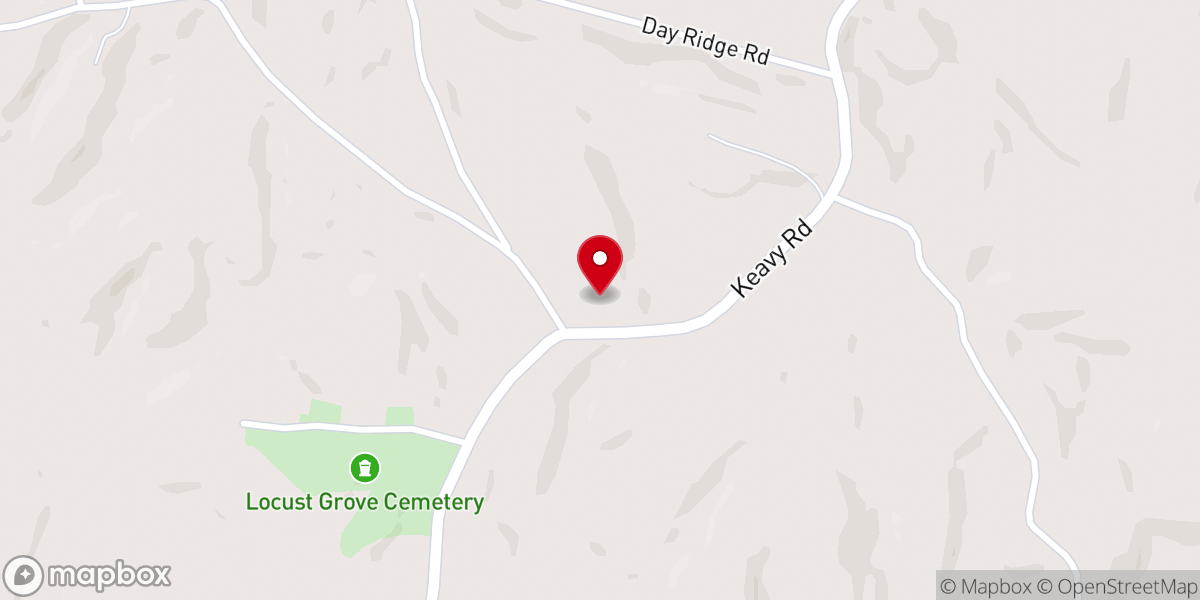 Map showing location of Locust Grove Christian Church