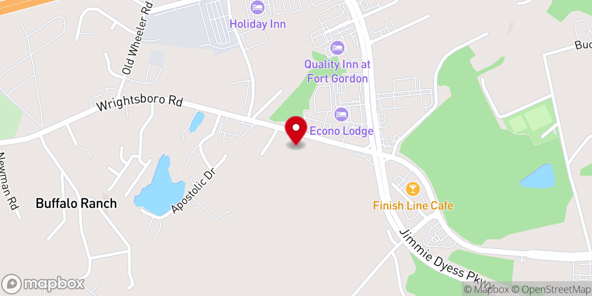 Map showing location of His Word Fellowship Center
