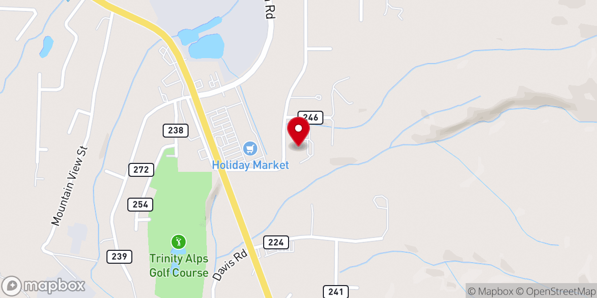 Map showing location of Mountain Chapel Assembly of God