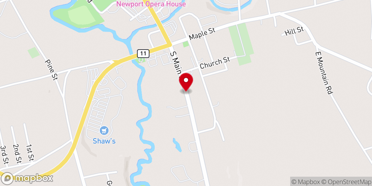 Map showing location of Newport Area Association of Churches