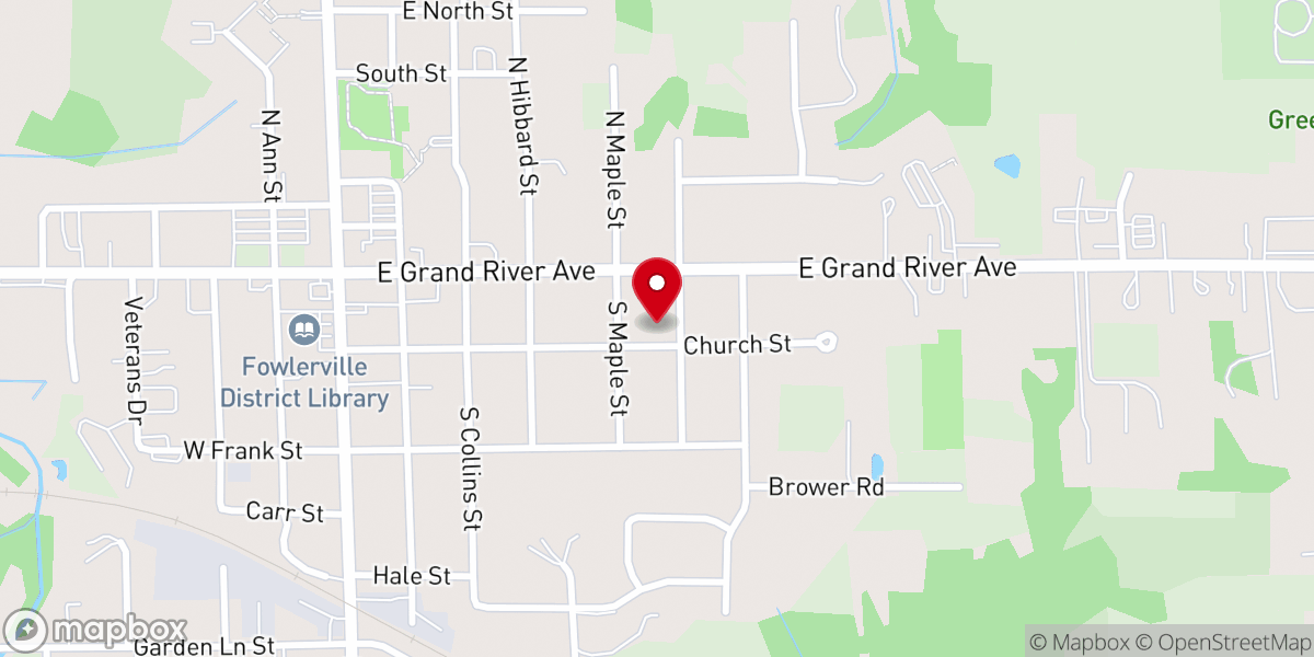 Map showing location of St. John Lutheran Church