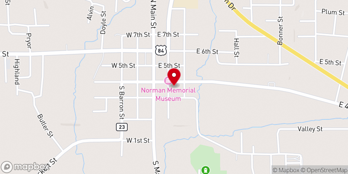 Map showing location of Rusk First United Methodist Church