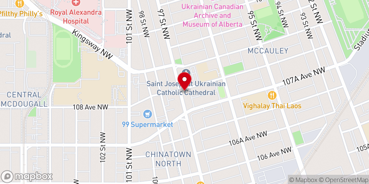 Map showing location of Ukrainian Catholic Eparchy Of Edmonton