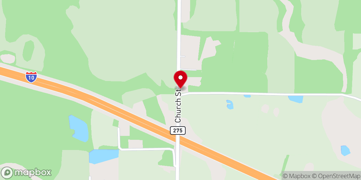 Map showing location of Midway Church