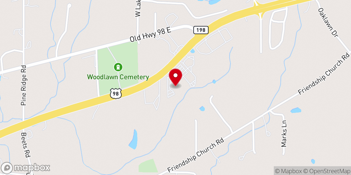Map showing location of Woodlawn Church