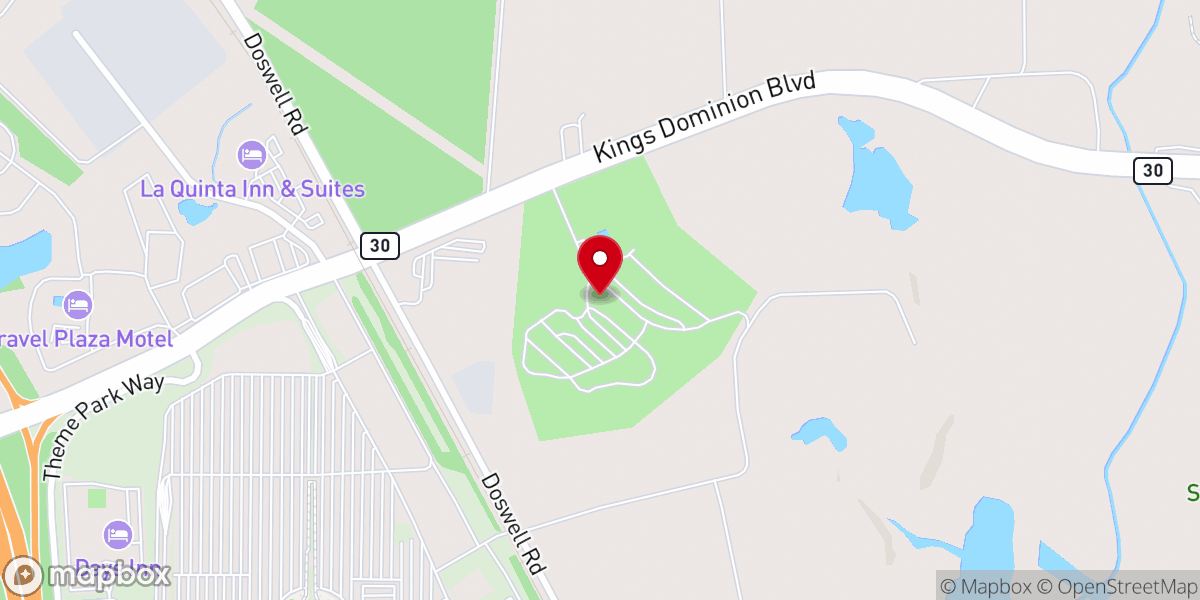 Map showing location of Richmond North / Kings Dominion KOA Holiday