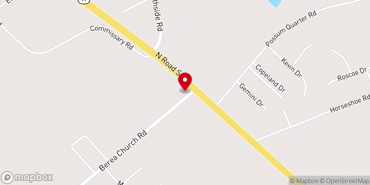 Map showing location of Berea Baptist Church