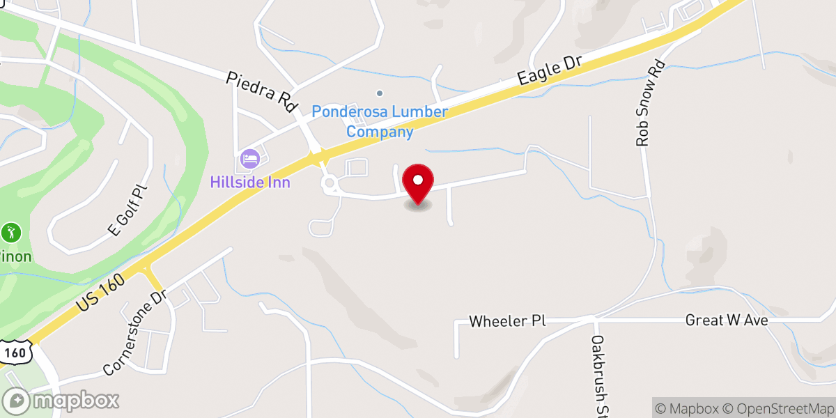 Map showing location of Pagosa Bible Church