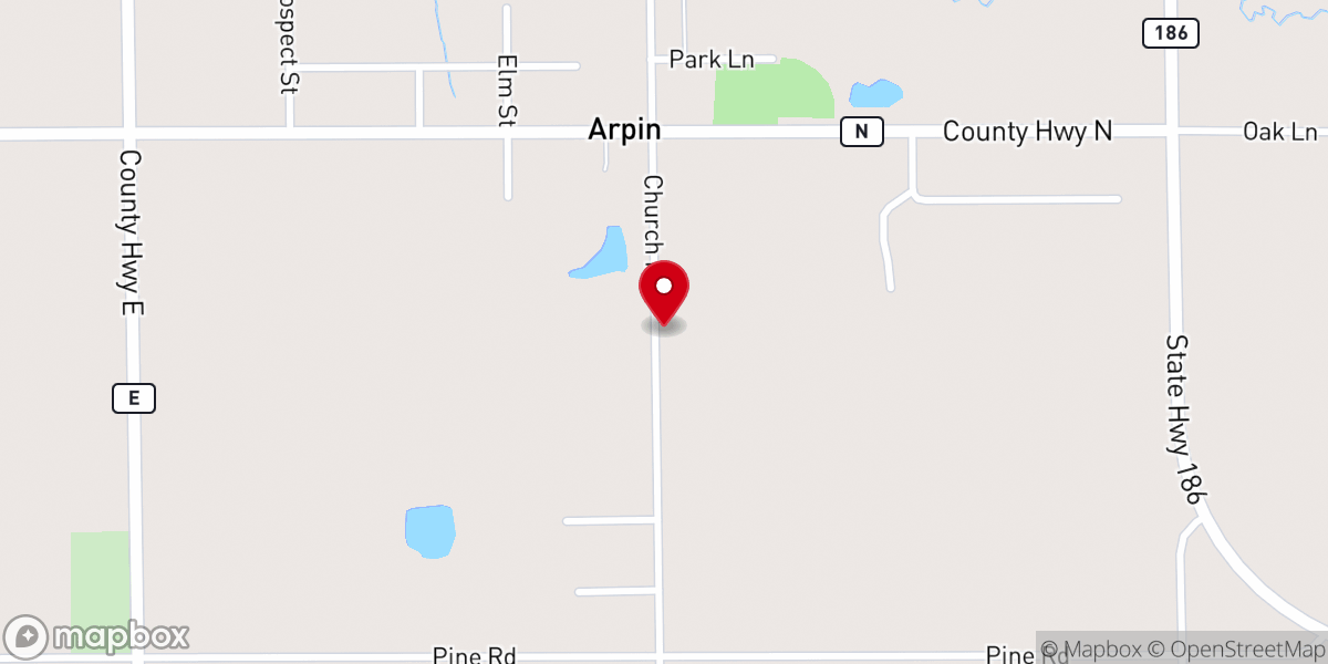 Map showing location of St John United Ch of Christ