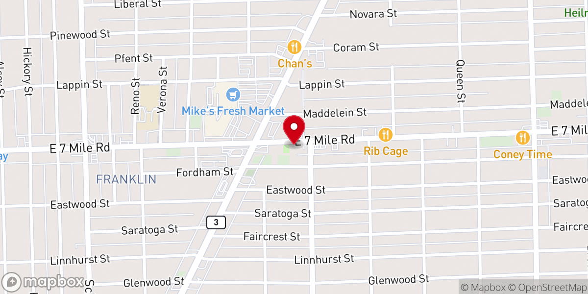 Map showing location of Solid Rock Assembly of God