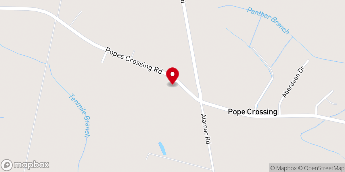Map showing location of Sandhill Church