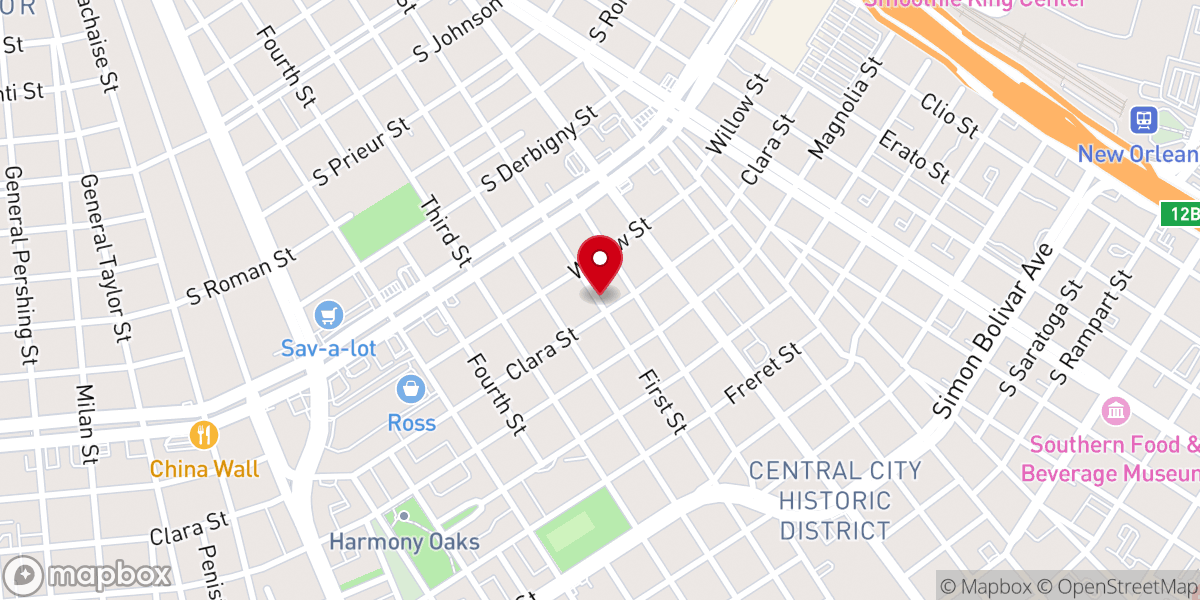 Map showing location of Mount Salem Baptist Church