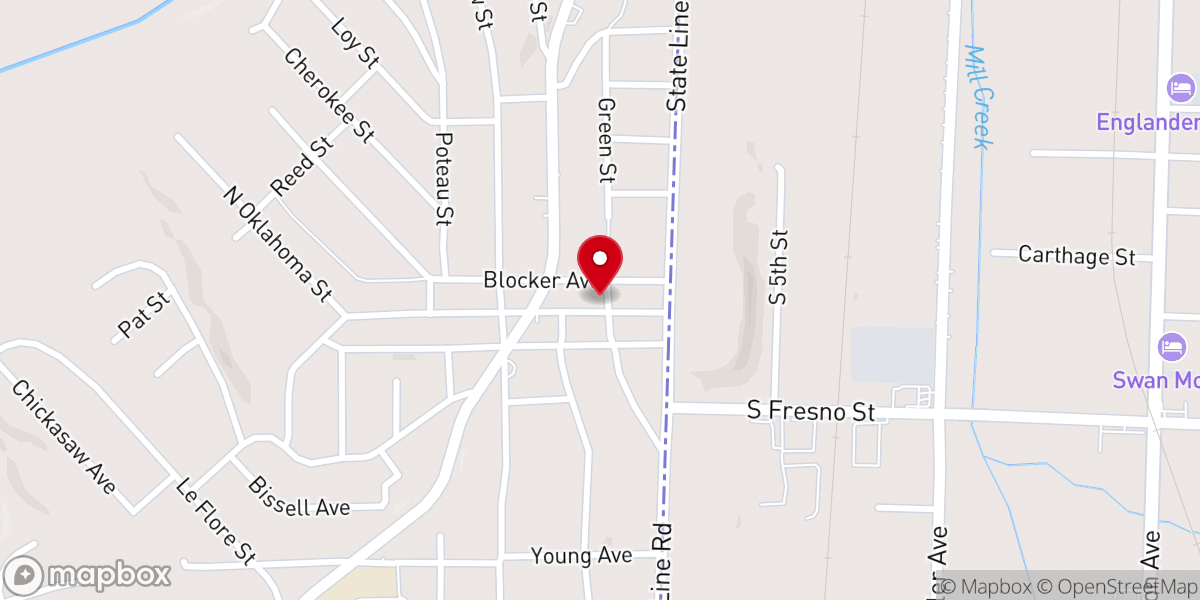 Map showing location of Pilgrim's Rest Primitive Baptist Church