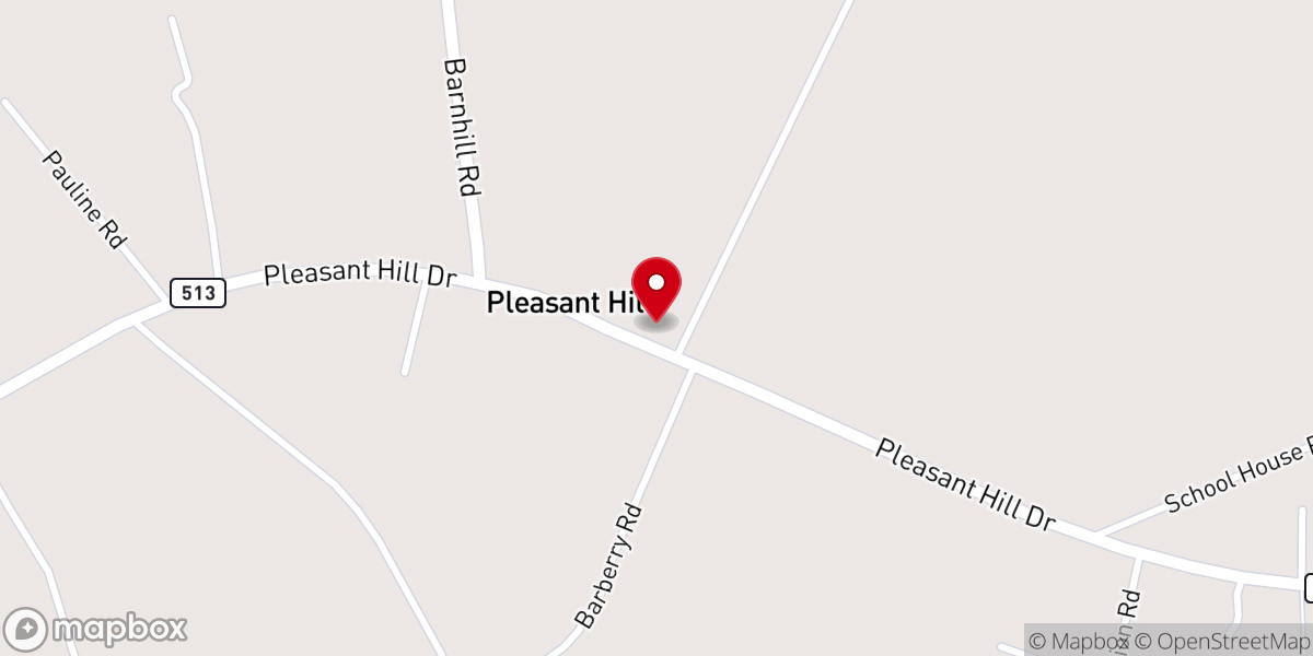 Map showing location of Pleasant Hill Baptist Church