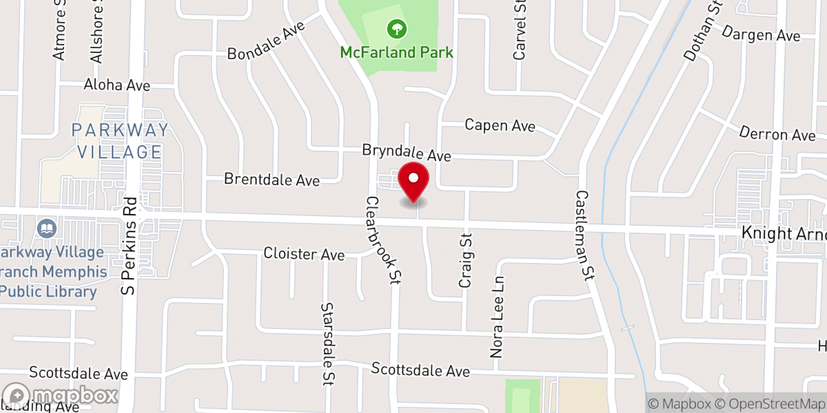 Map showing location of Parkway Village Church
