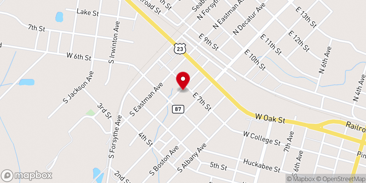 Map showing location of Helena Baptist Church