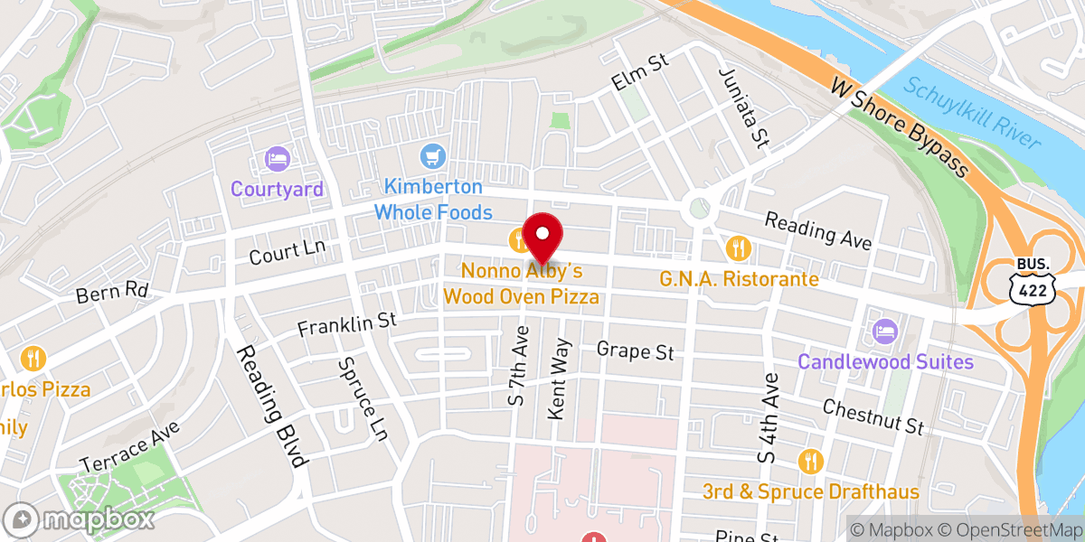 Map showing location of Reading City Church