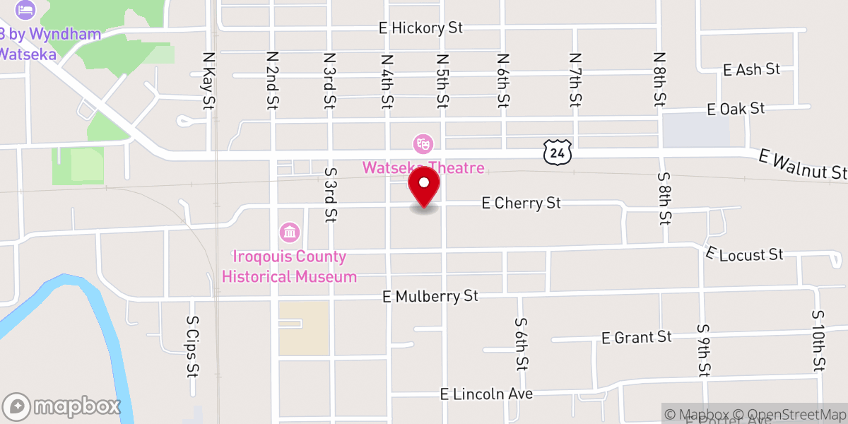 Map showing location of First Presbyterian Church