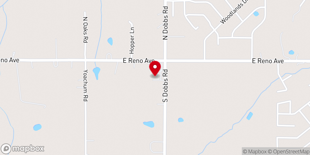 Map showing location of Harrah Early Learning Center