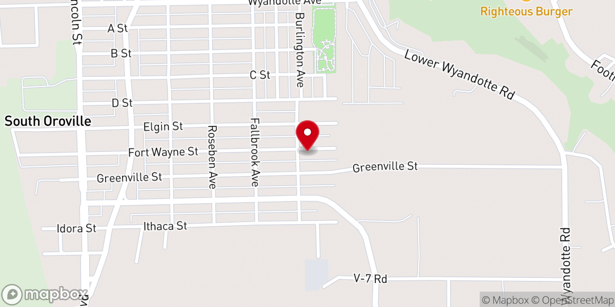 Map showing location of Mount of Olives Food Bank