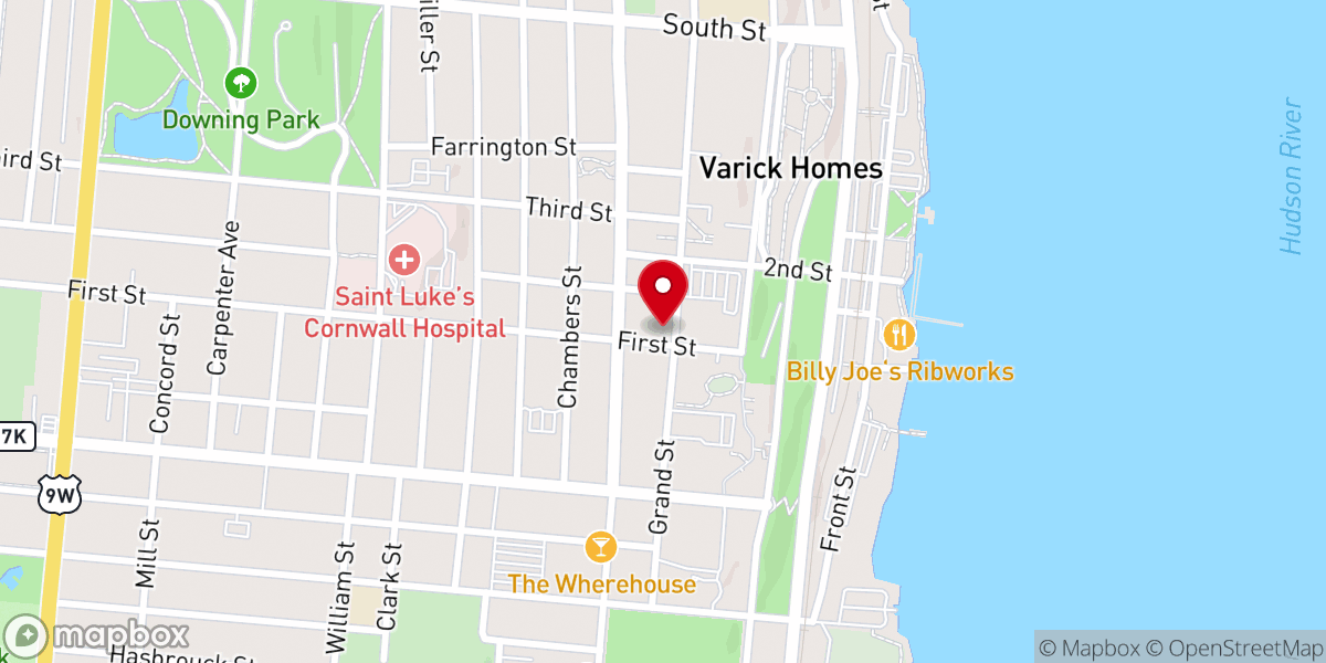 Map showing location of Associated Reformed Church