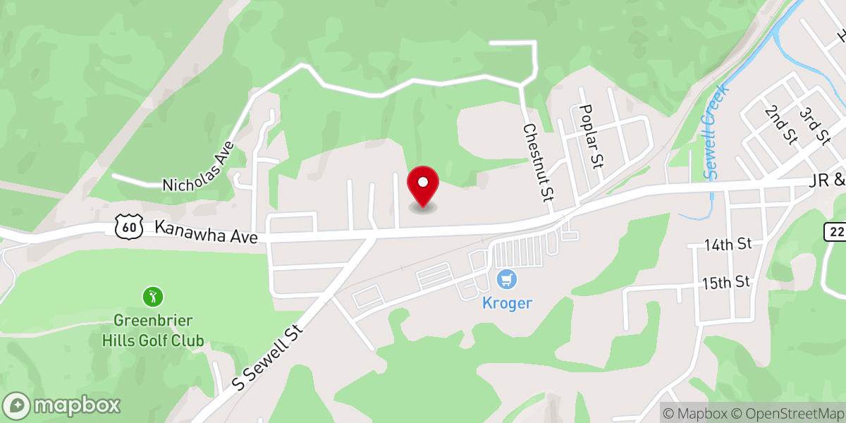 Map showing location of Rainelle United Methodist Church