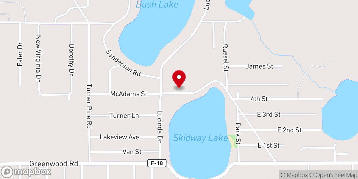 Map showing location of Chapel of the Lakes Bible Church
