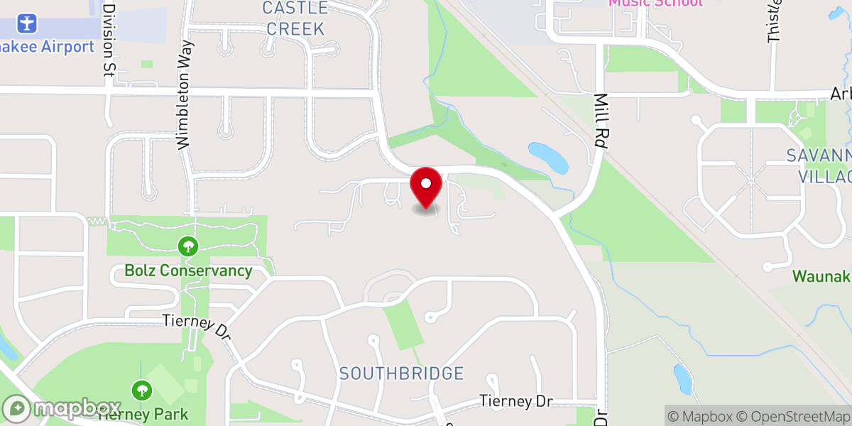 Map showing location of Waunakee Baptist Church