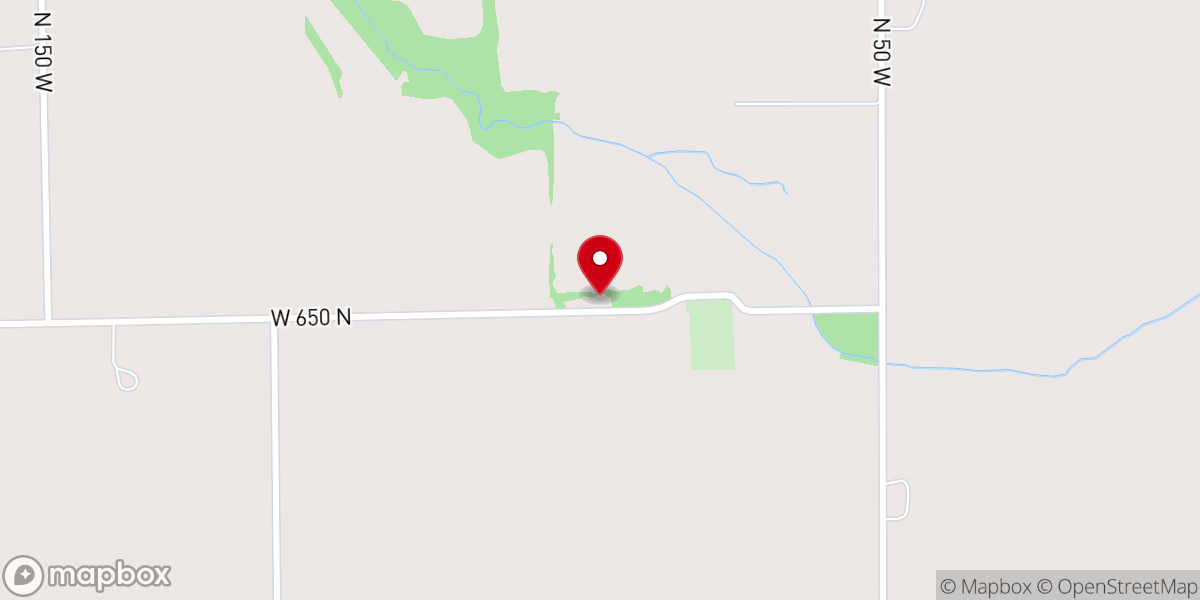 Map showing location of Blue River Church