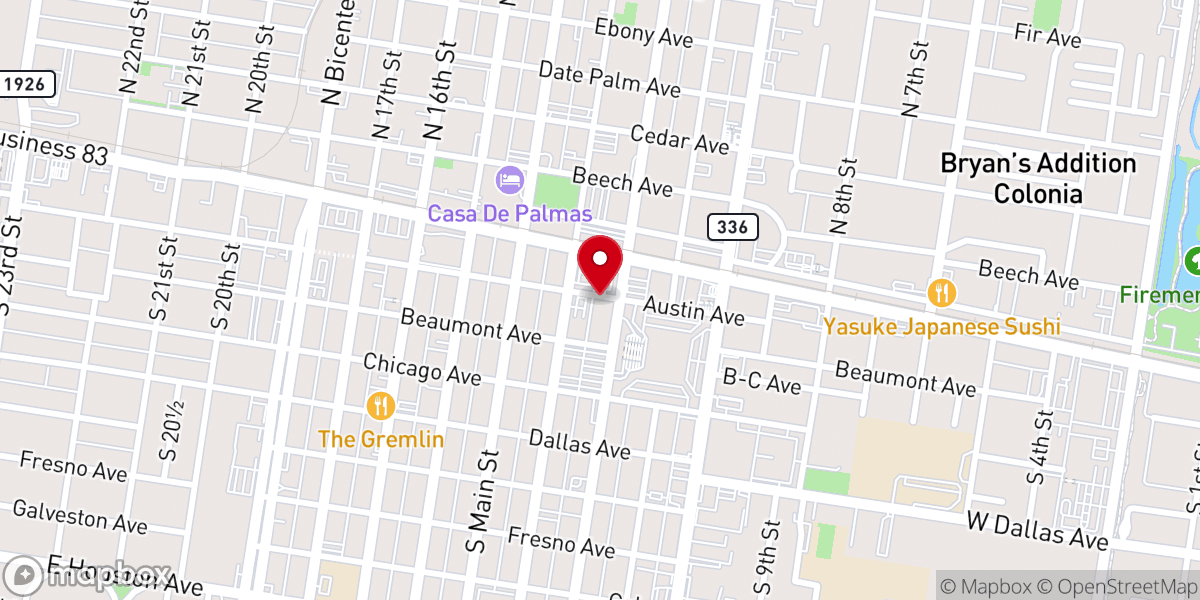 Map showing location of First Presbyterian Church