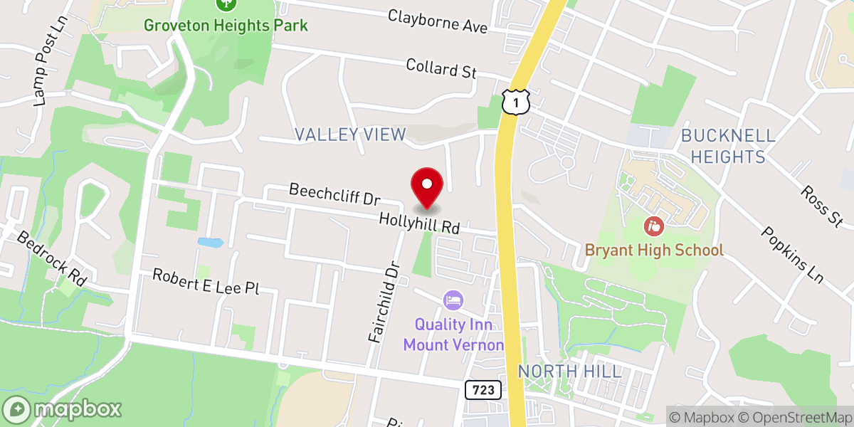 Map showing location of Mount Vernon Hispanic Church of the Nazarene