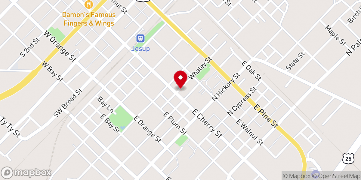 Map showing location of God's Way Worship Center