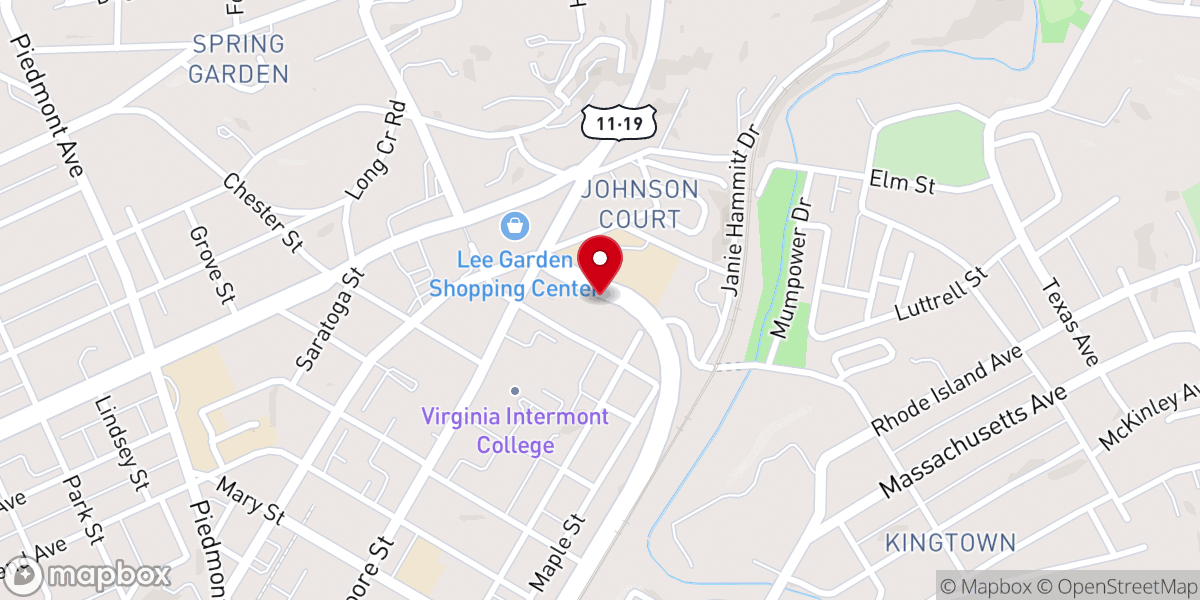 Map showing location of New Hope Baptist Church