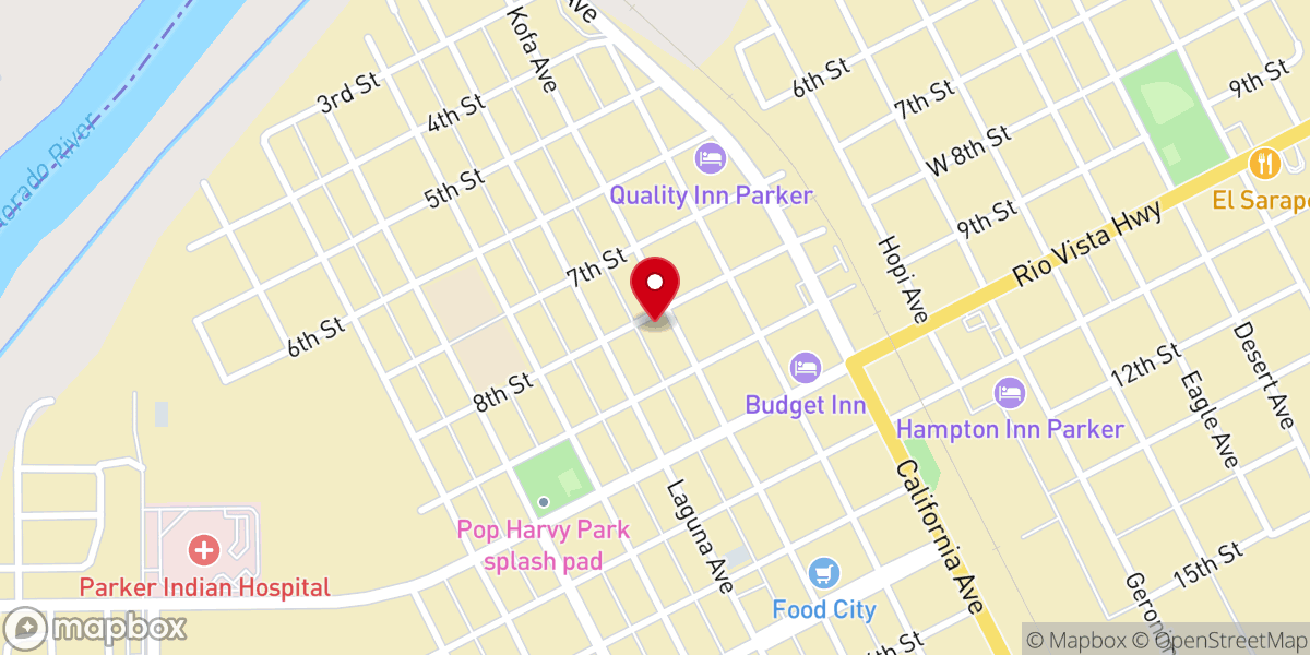 Map showing location of Parker church of Christ