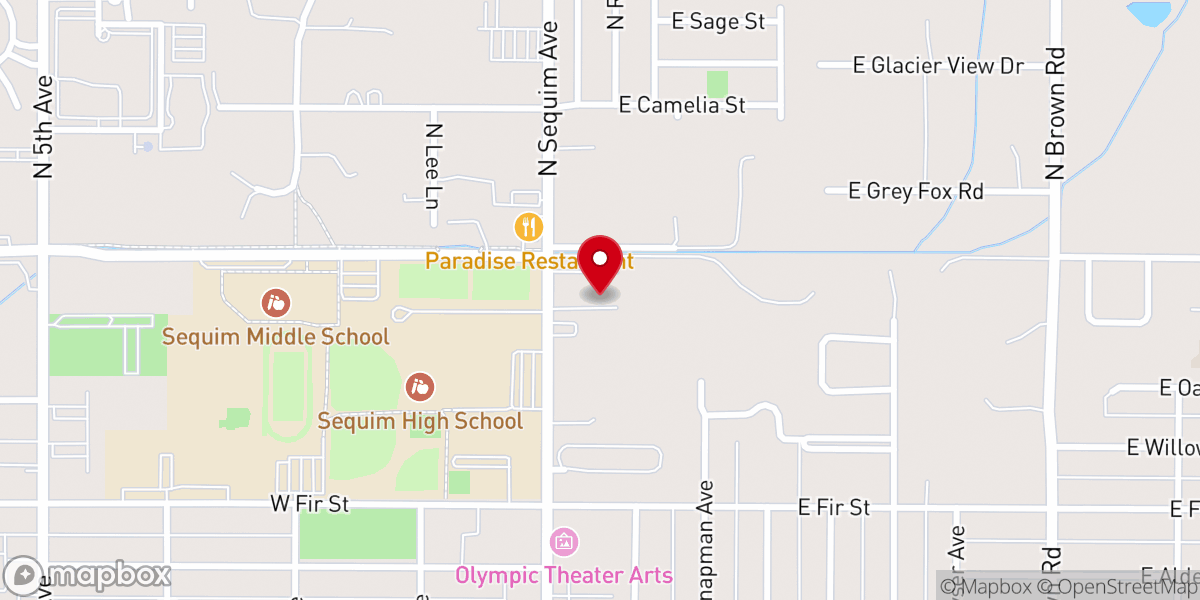 Map showing location of Thrive Church
