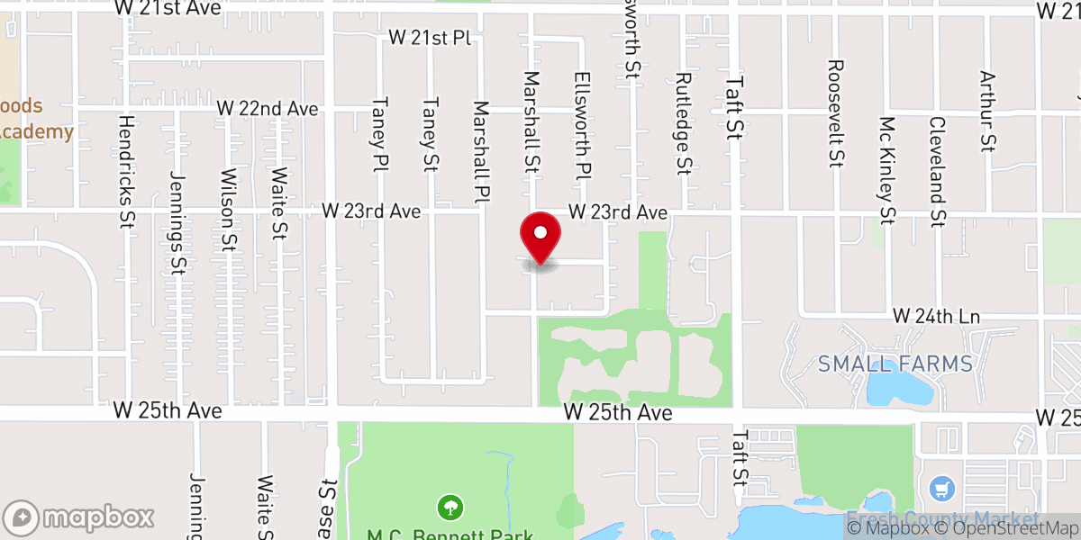 Map showing location of Mercy Seat Baptist Church