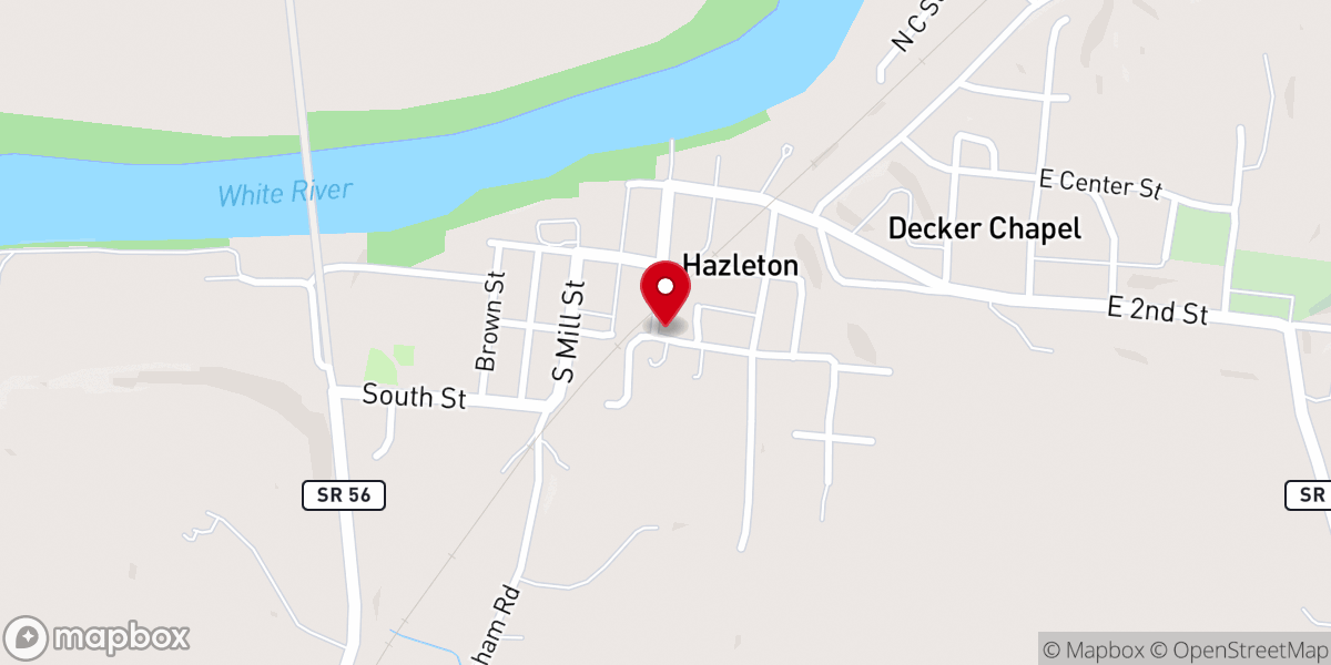 Map showing location of Hazleton Community Church